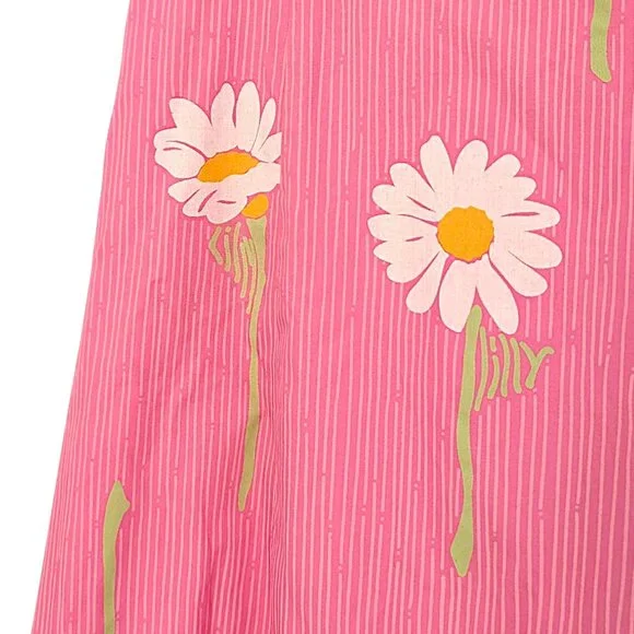 Lilly Pulitzer pink white daisies boned corset strapless tie back dress Ws 6 - Picture 6 of 9